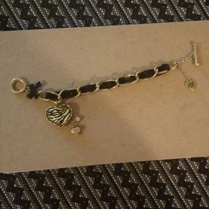 Betsey Johnson Zebra Heart Bracelet